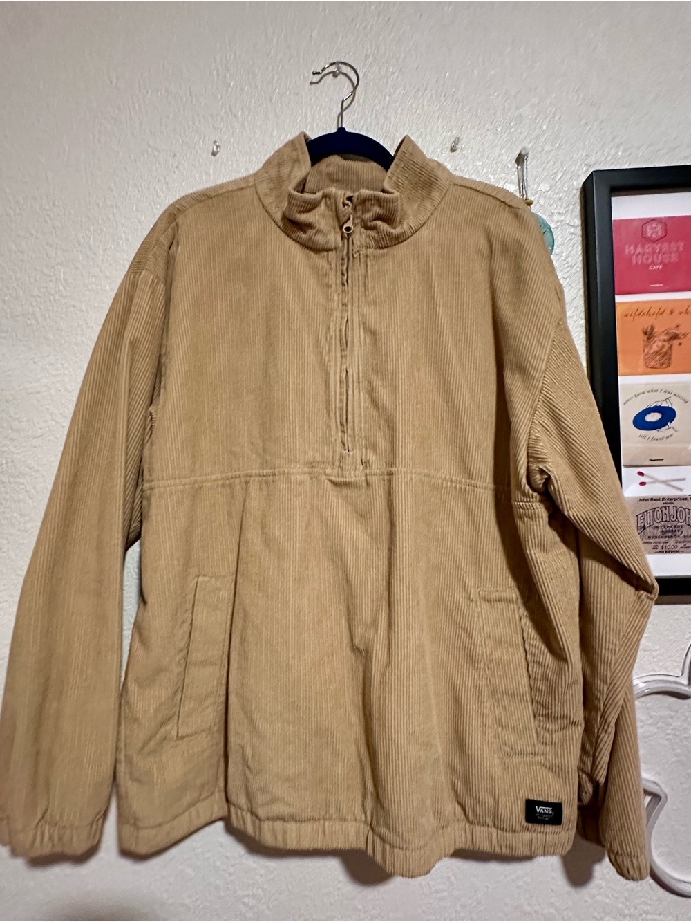 Vans Tan Corduroy Jacket with Black Logo Patch